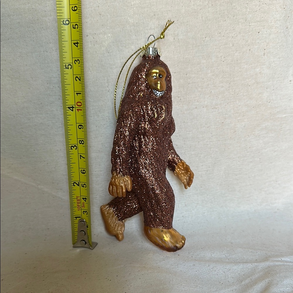 Brown Glitter Bigfoot Holiday Ornament